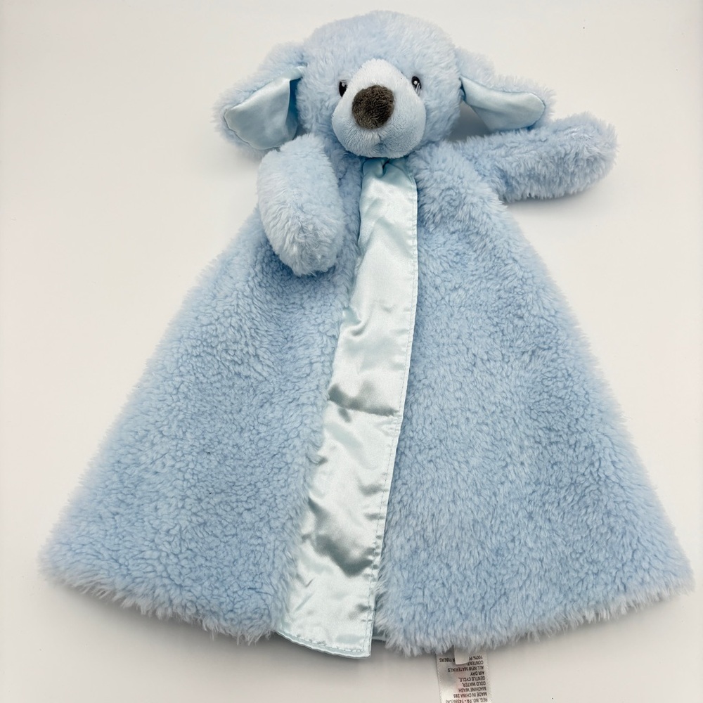 Baby GUND Blue Puppy Dog Fluffey Huggybuddy Security Blanket Plush Lovey 4040411